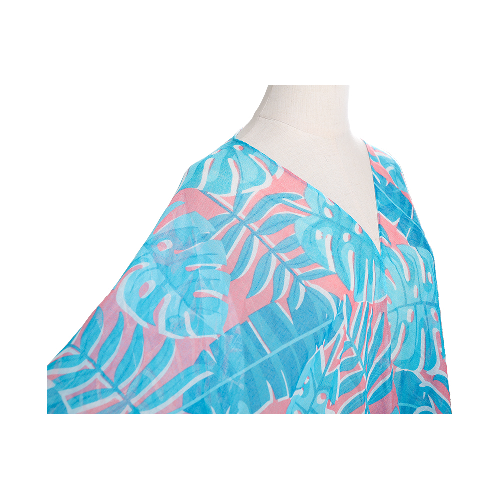 Kimono de maillot de bain en Voile pour femmes, couverture de plage, avec imprimé floral bohème, vêtements de villégiature amples et décontractés, 100%