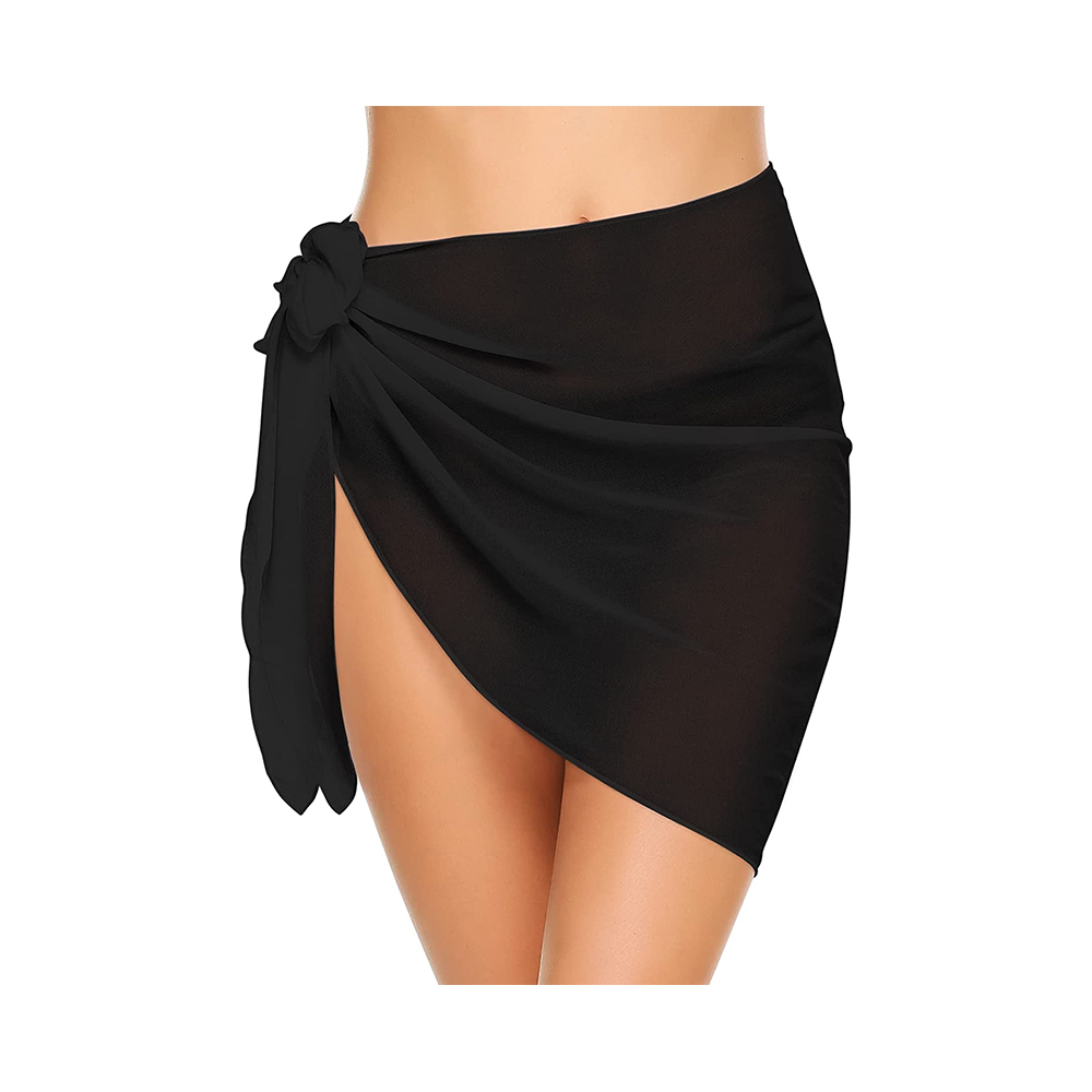 100% Polyester femmes plage en mousseline de soie enveloppement couleur unie pure bikini sarong enveloppes