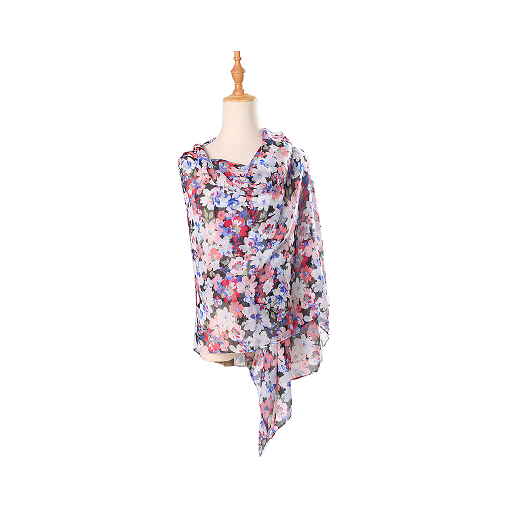 Écharpe pour femme légère à motif floral, mode printemps automne hiver, châle