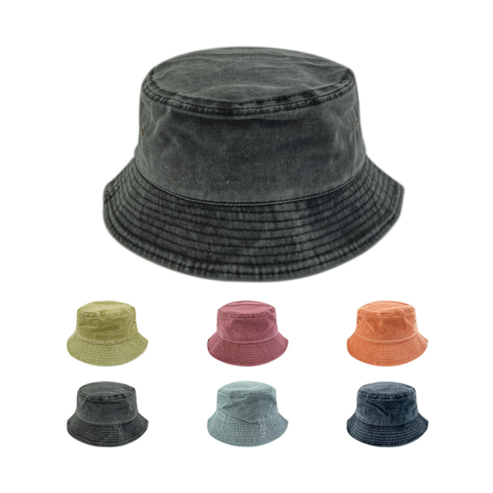 Chapeaux seau en coton délavé, casquette d'été pliable pour l'extérieur, voyage, plage, soleil, couleurs unies, pour hommes et femmes, 100%